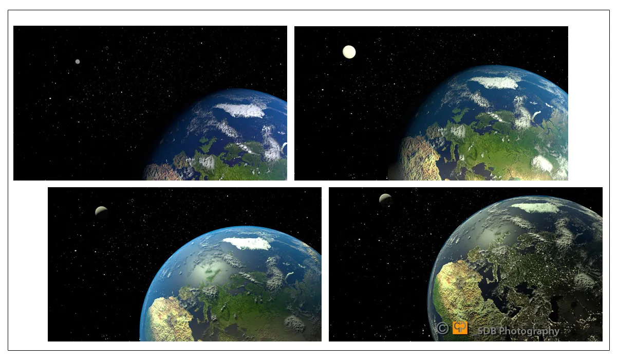 3D graphics project of the earth with atmosphere and clouds